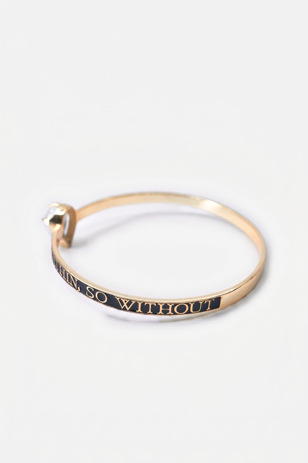 Labradorite Bangle Bracelet Black Enamel