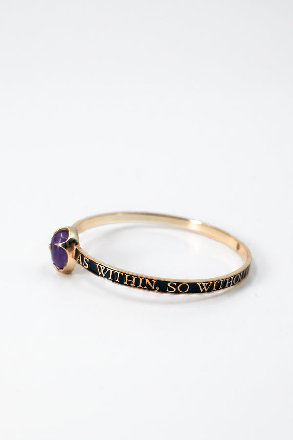 Amethyst Bangle Black Enamel Bracelet