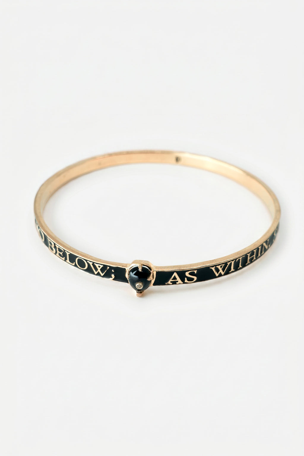 Onyx Bangle Black Enamel Bracelet Diamond