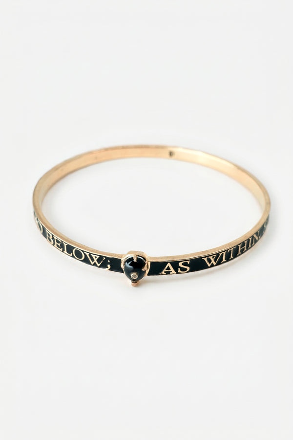 Onyx Bangle Black Enamel Bracelet Diamond