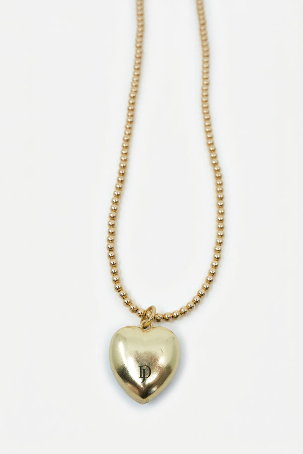 Black Diamond Heart Necklace Black Enamel Bead Chain