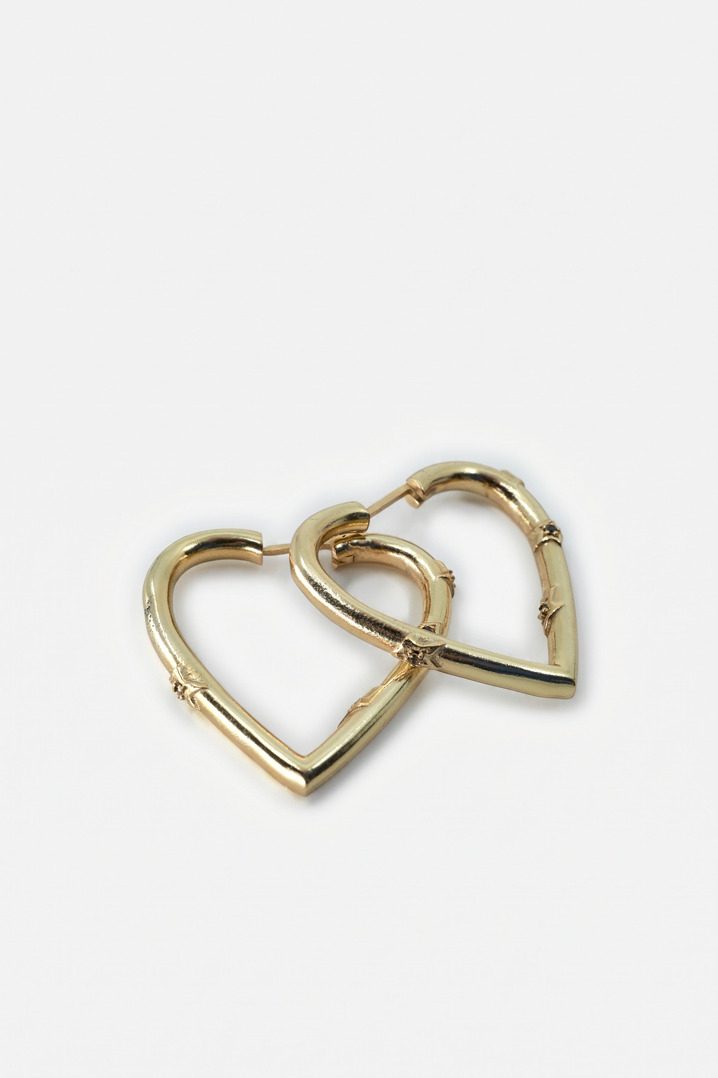 Heart Hoop Earrings Black Diamond