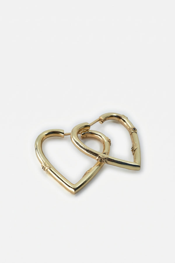 Heart Hoop Earrings Black Diamond