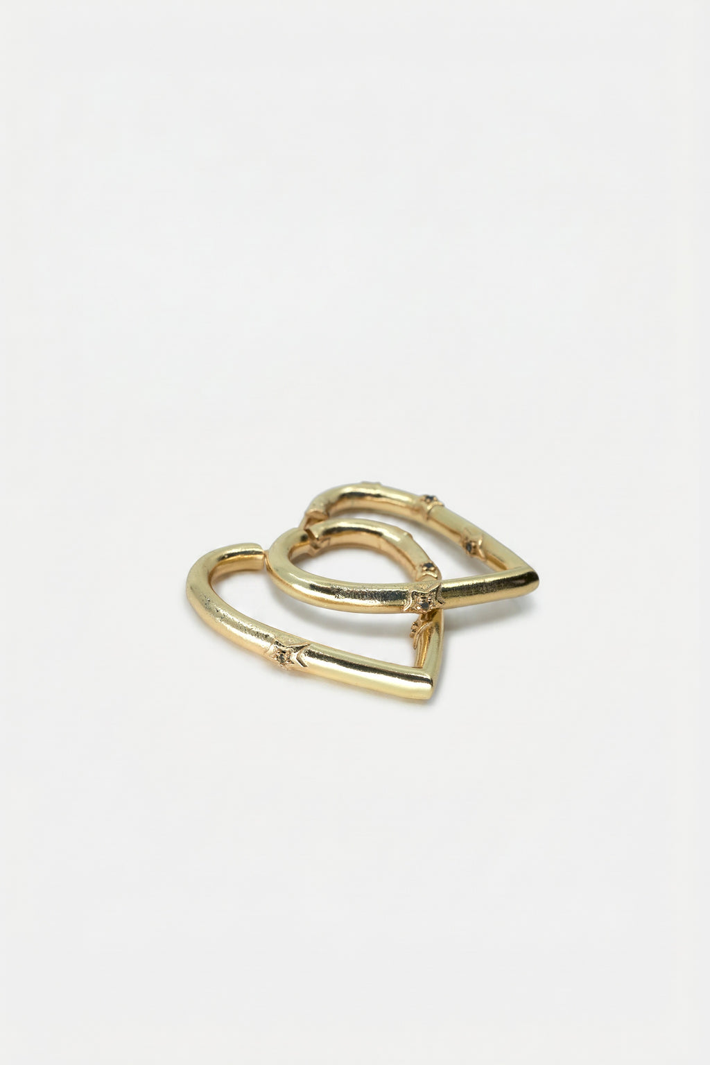 Heart Hoop Earrings Black Diamond