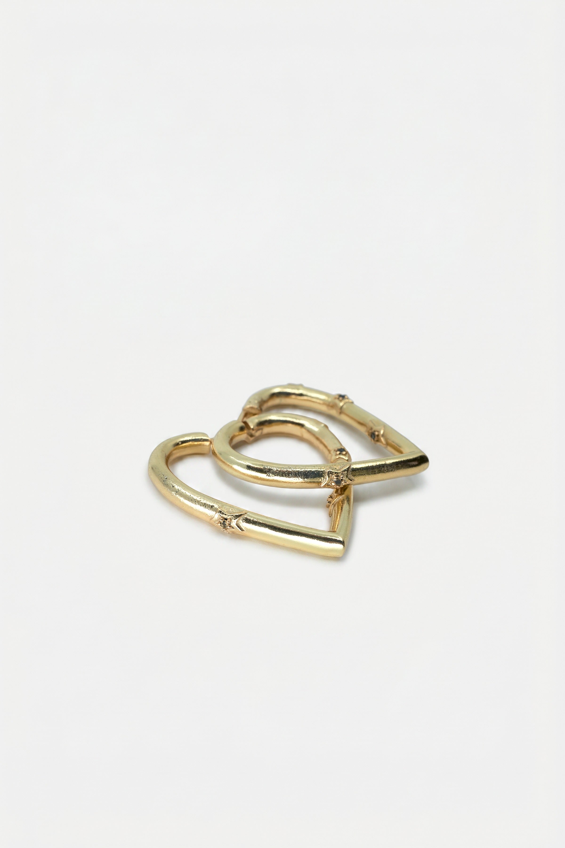 Heart Hoop Earrings Black Diamond