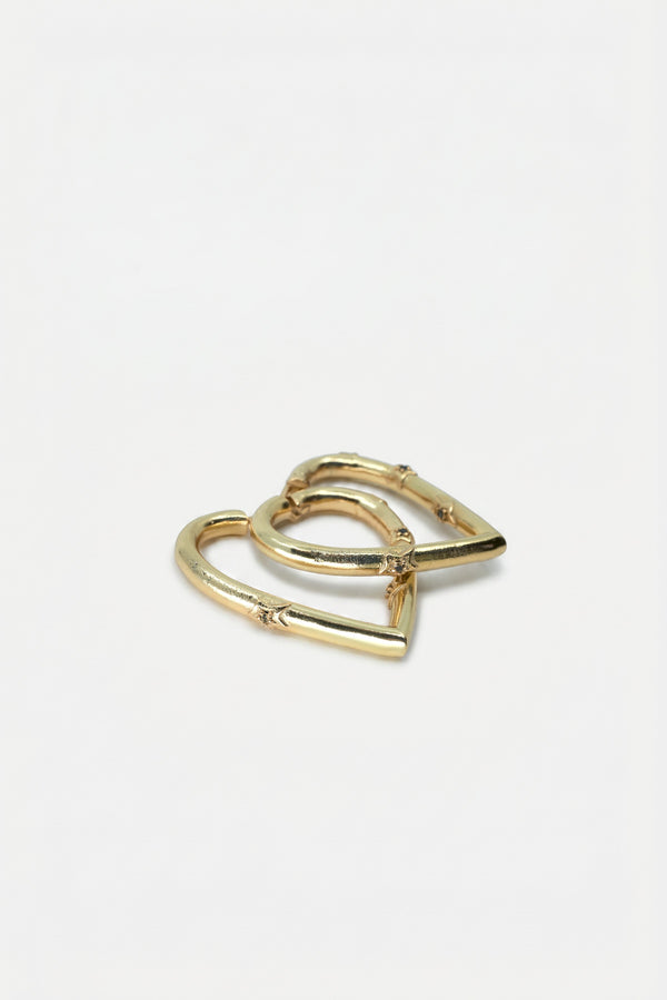 Heart Hoop Earrings Black Diamond