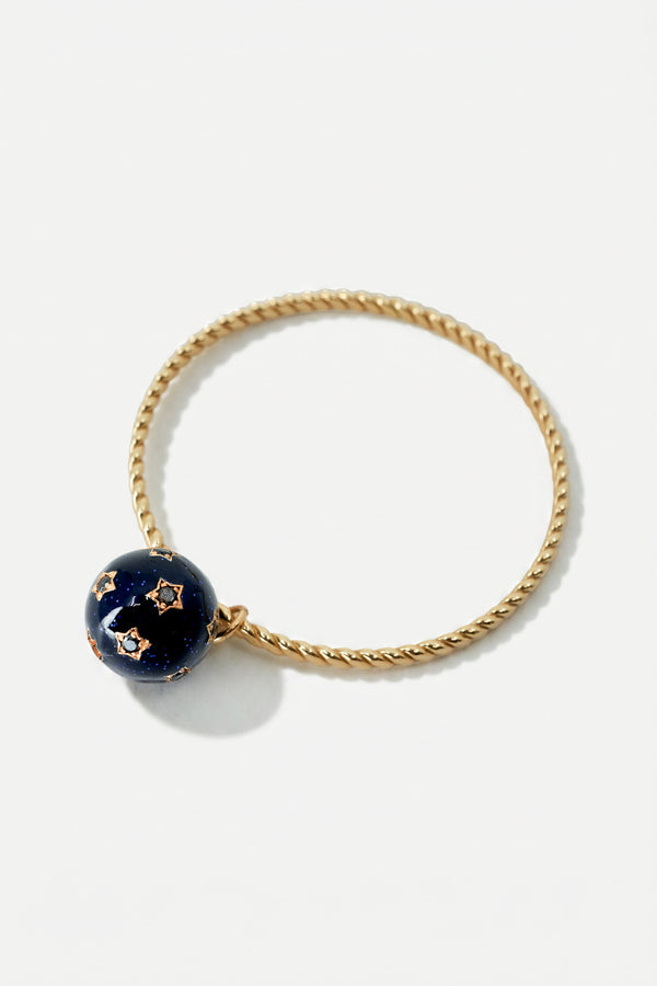 Black Diamond Star Charm Bangle Black Enamel Bracelet