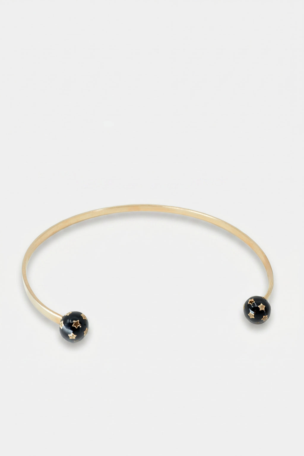Diamond Collar Necklace Black Enamel Star