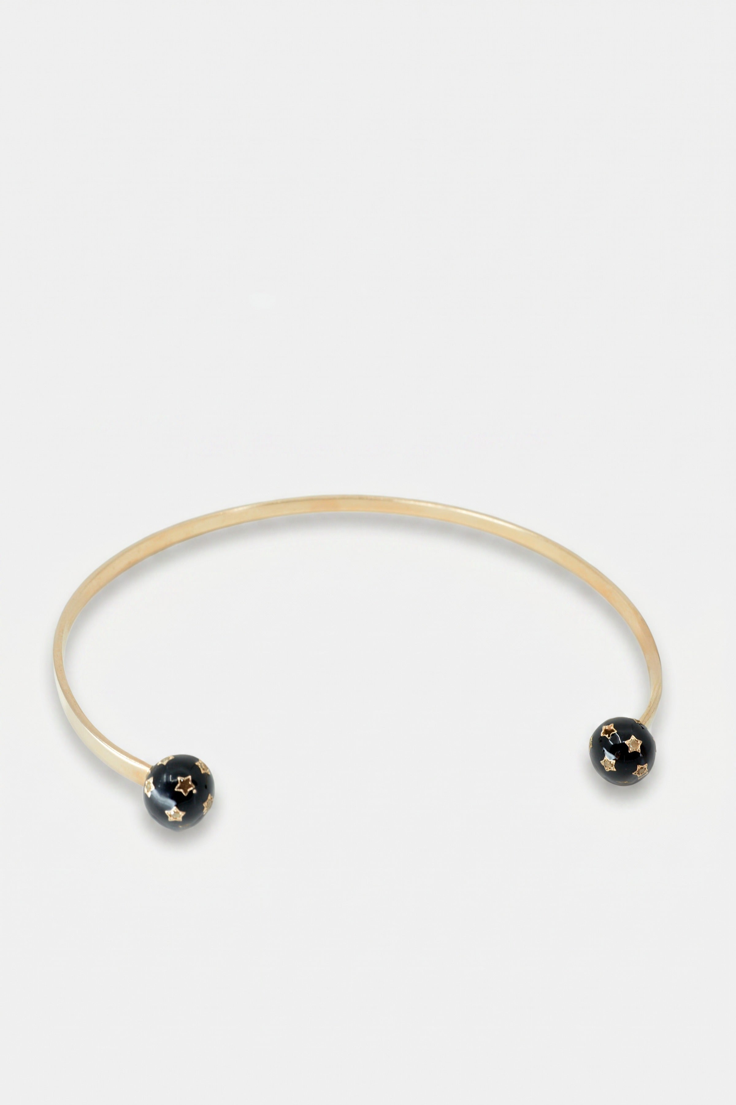Diamond Collar Necklace Black Enamel Star