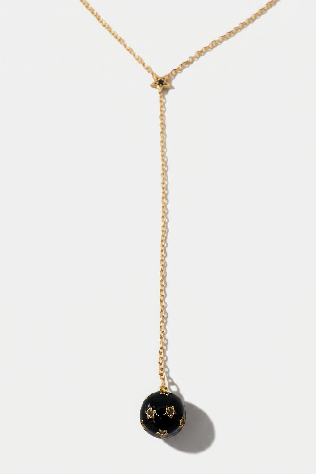 Diamond Star Sphere Drop Necklace Gold Plated