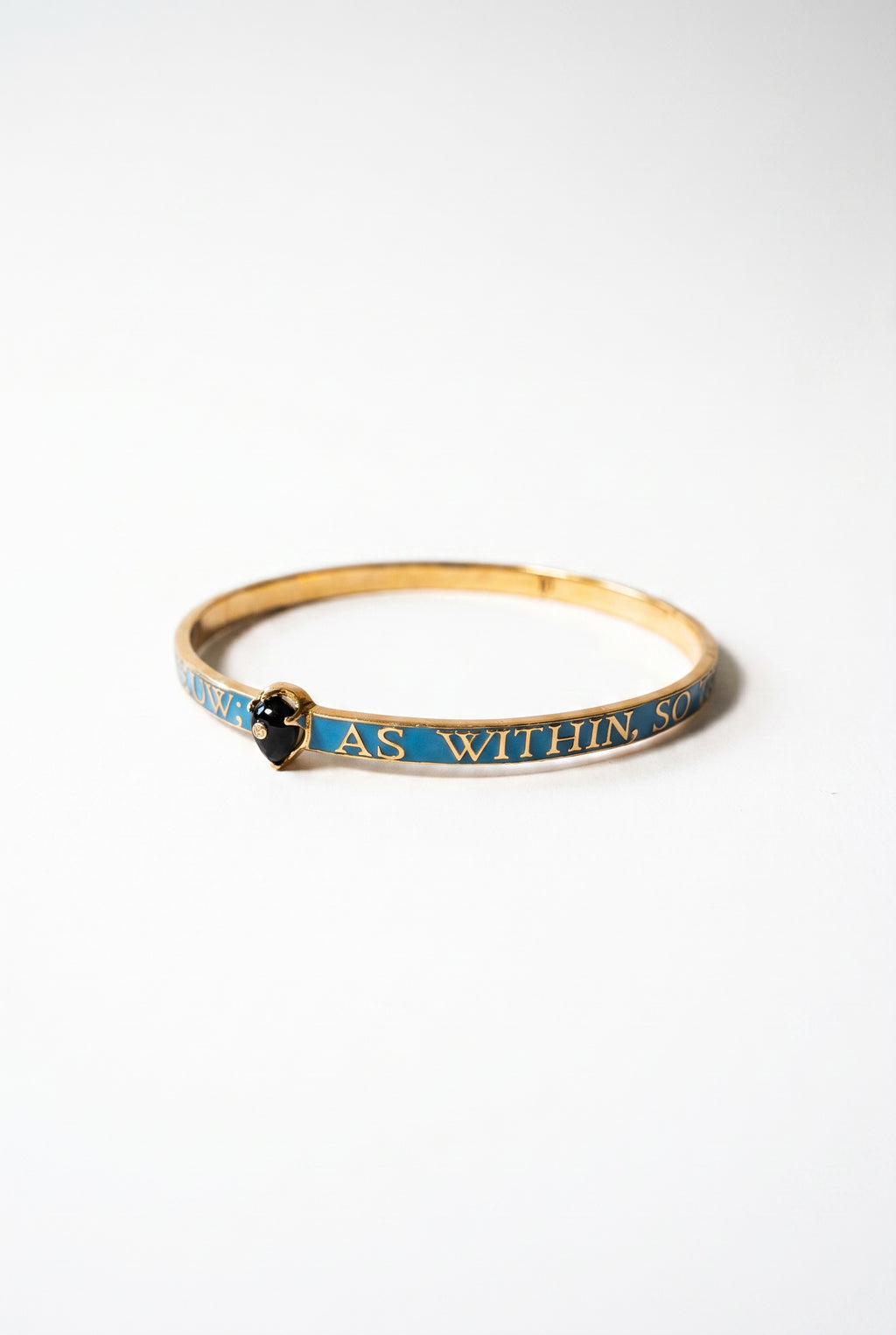 Onyx Bangle Bracelet Blue Enamel