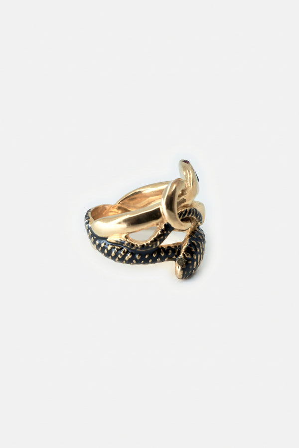 Gold Snake Ring Blue Sapphire Ruby Emerald