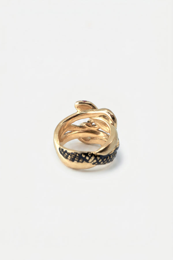 Gold Snake Ring Blue Sapphire Ruby Emerald
