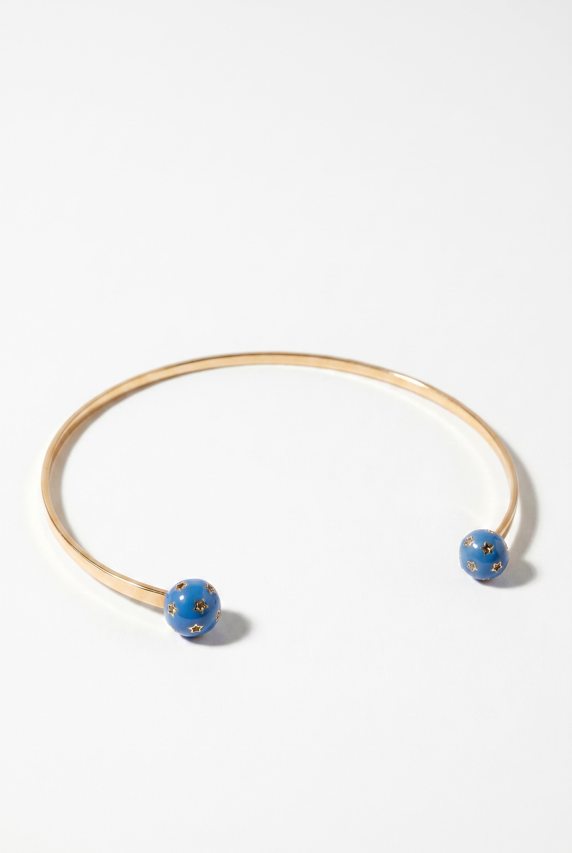 Diamond Collar Necklace Blue Enamel Star