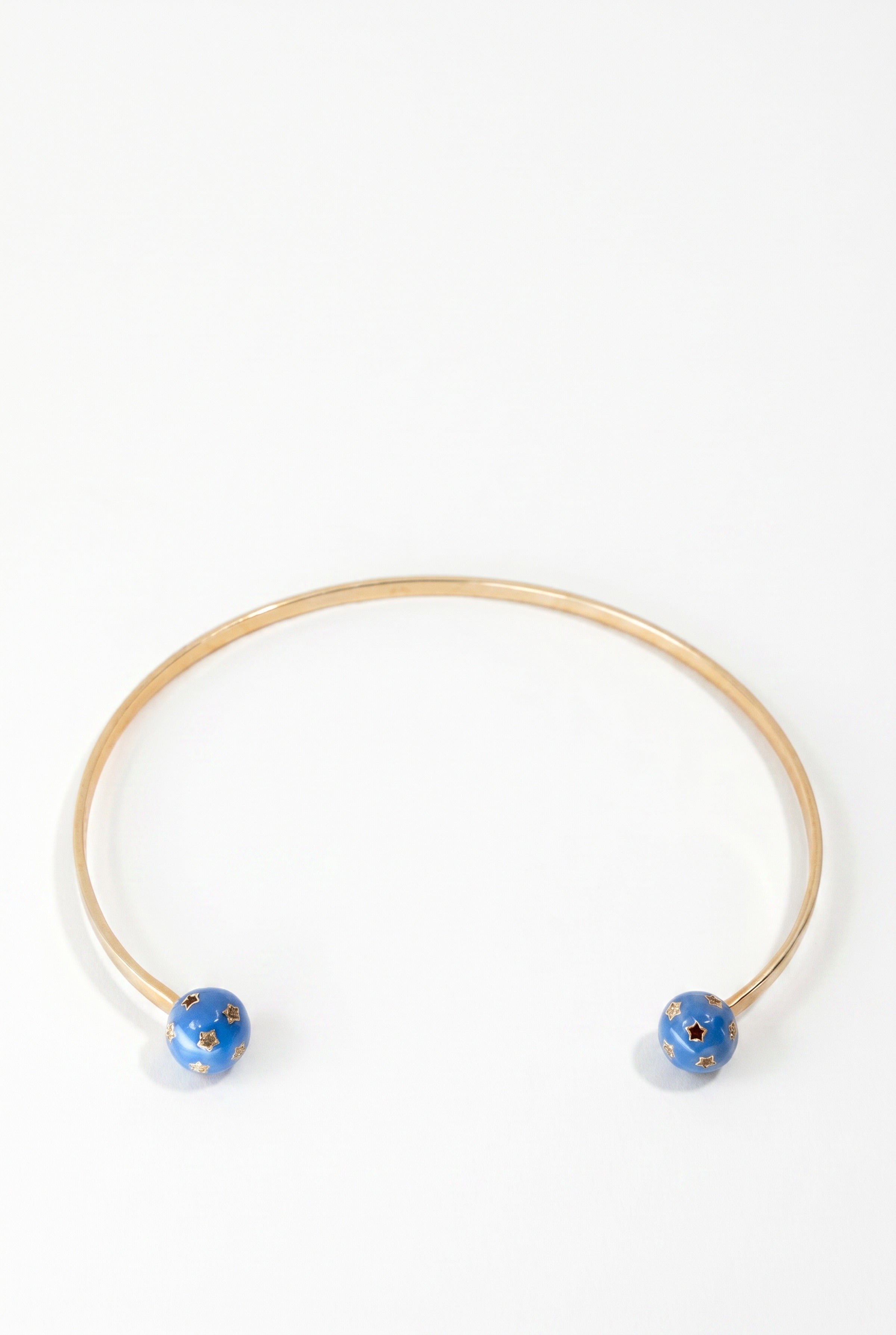 Diamond Collar Necklace Blue Enamel Star