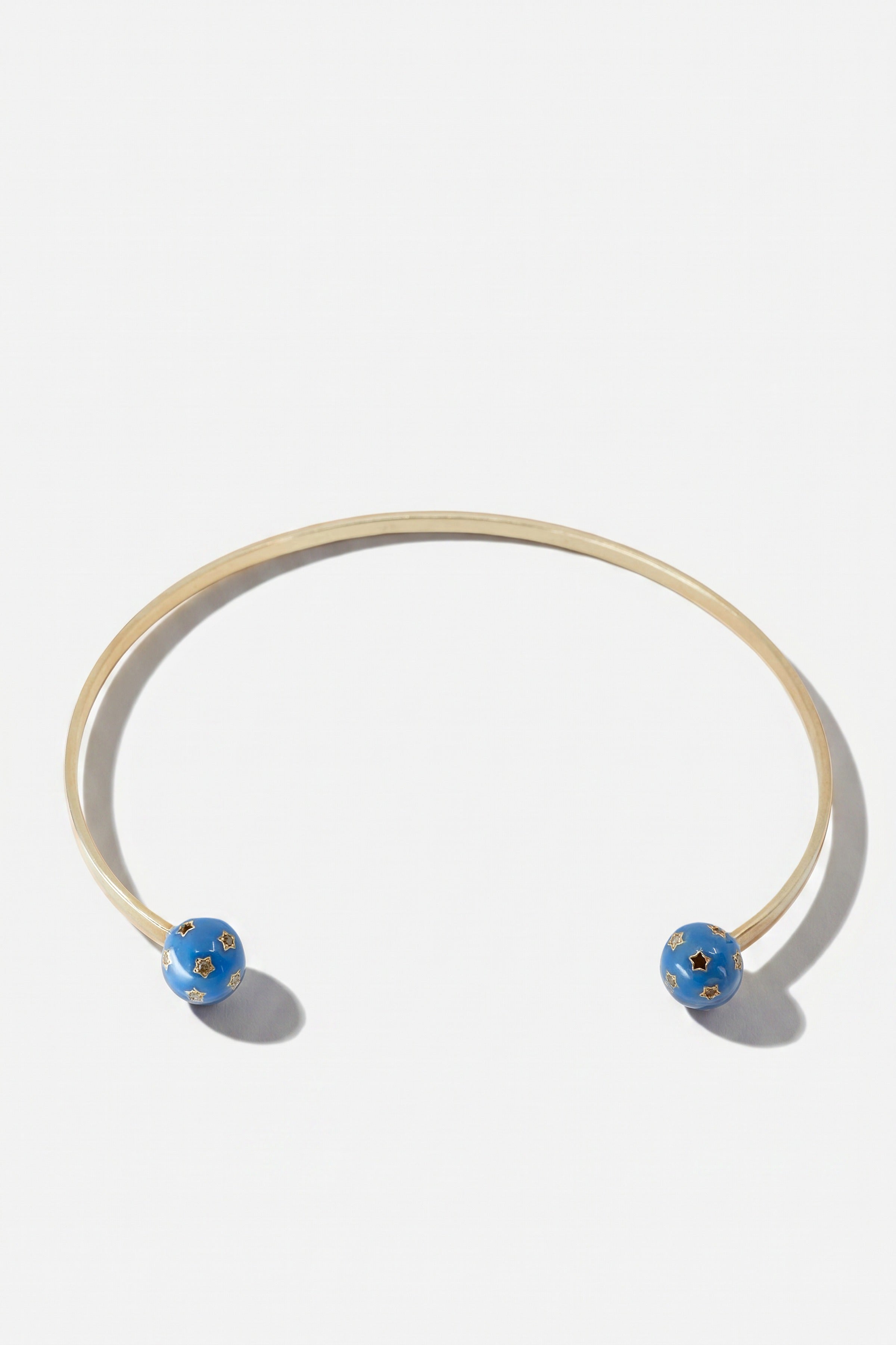 Diamond Collar Necklace Blue Enamel Star