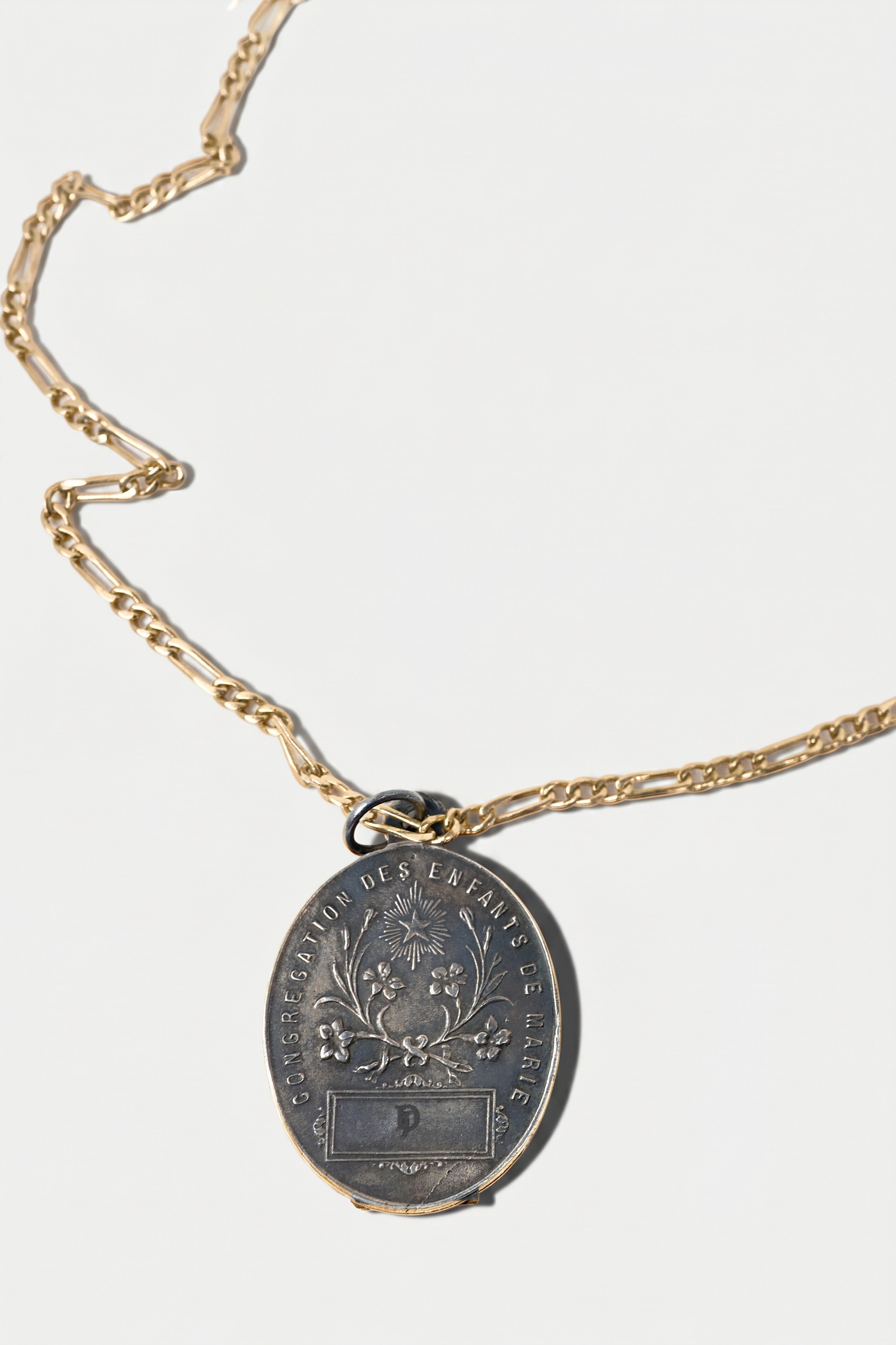 Virgin Mary Necklace Blue Sapphire Diamond