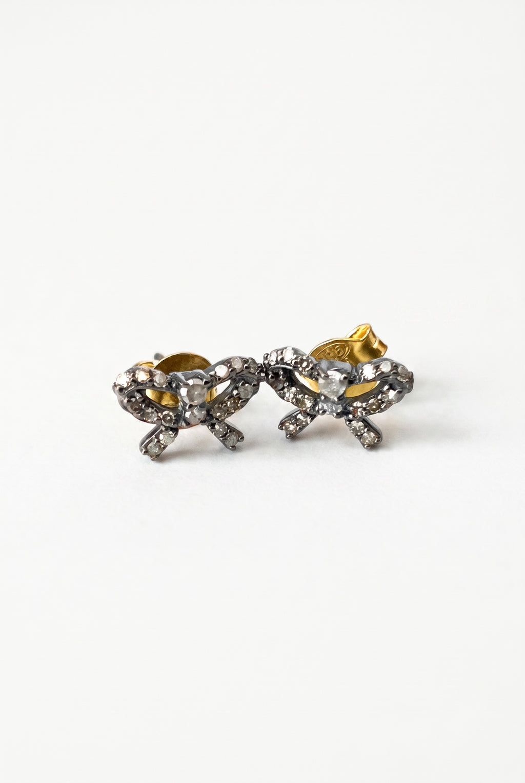 Diamond Bow Stud Earrings