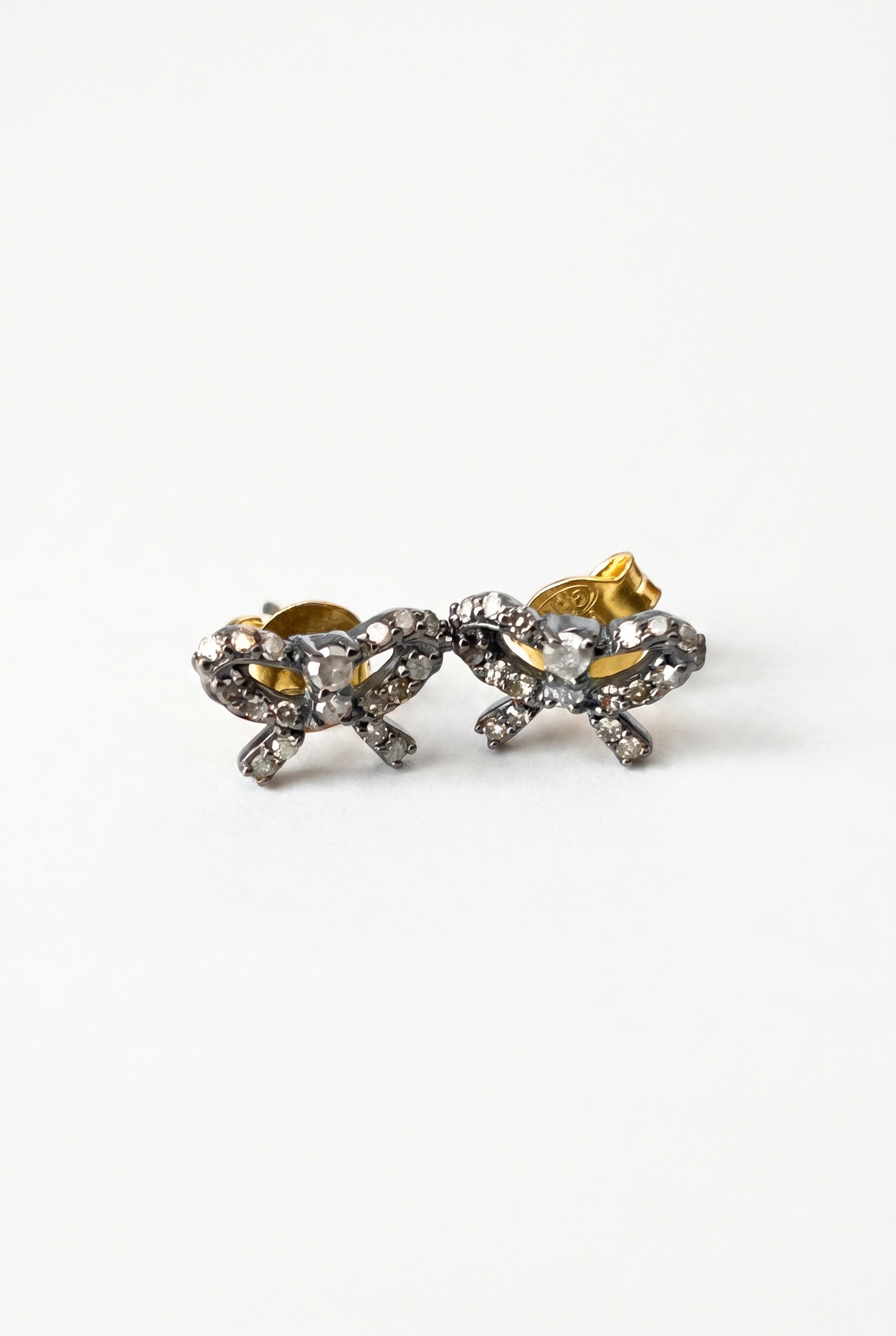 Diamond Bow Stud Earrings