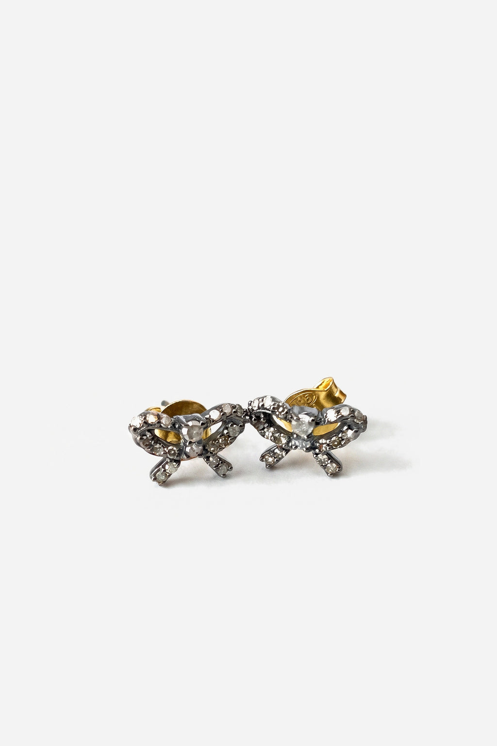 Diamond Bow Stud Earrings