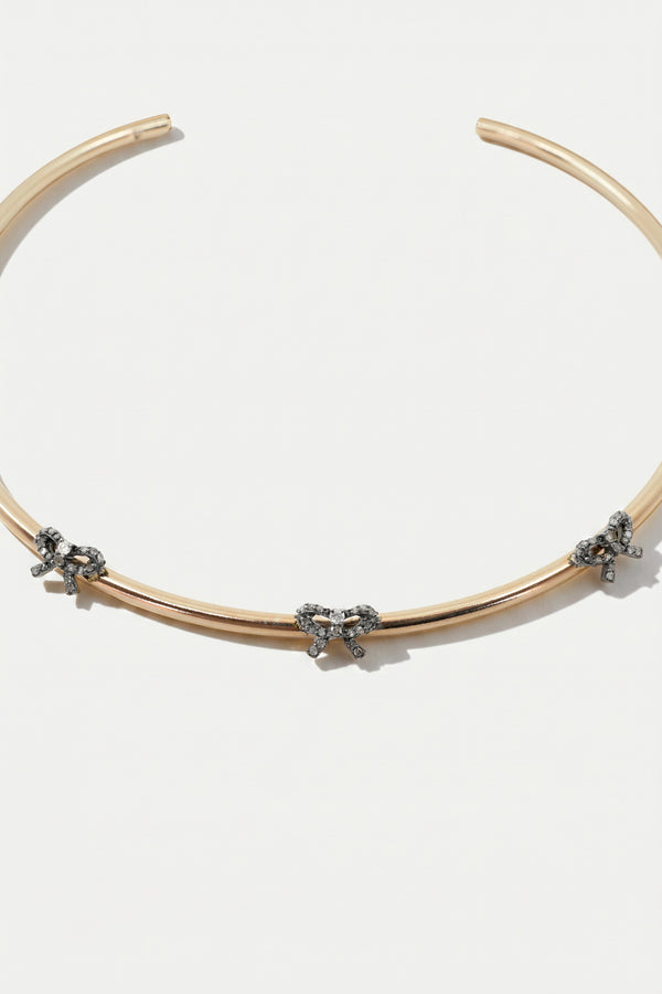 Diamond Bow Neck Bangle Choker