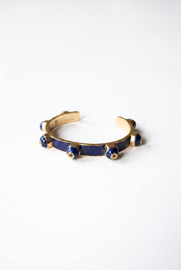 Black Diamond Studded Cuff Bracelet Enamel