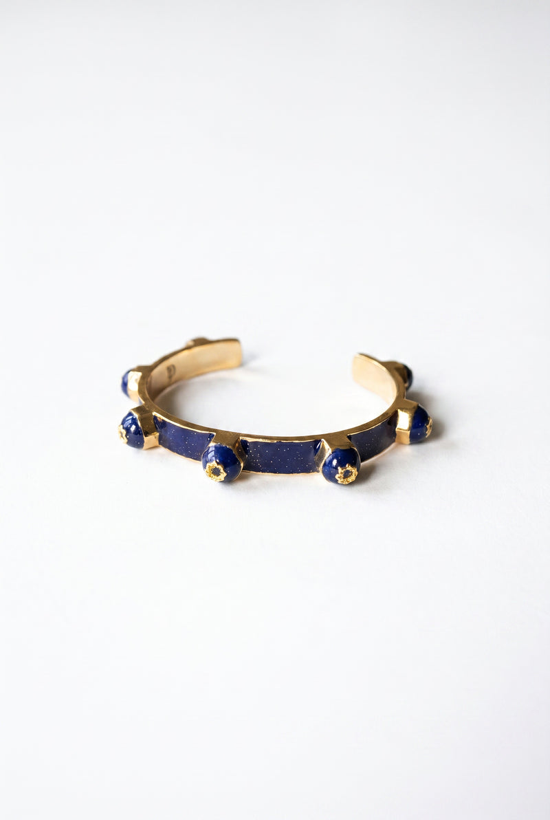 Black Diamond Studded Cuff Bracelet Enamel