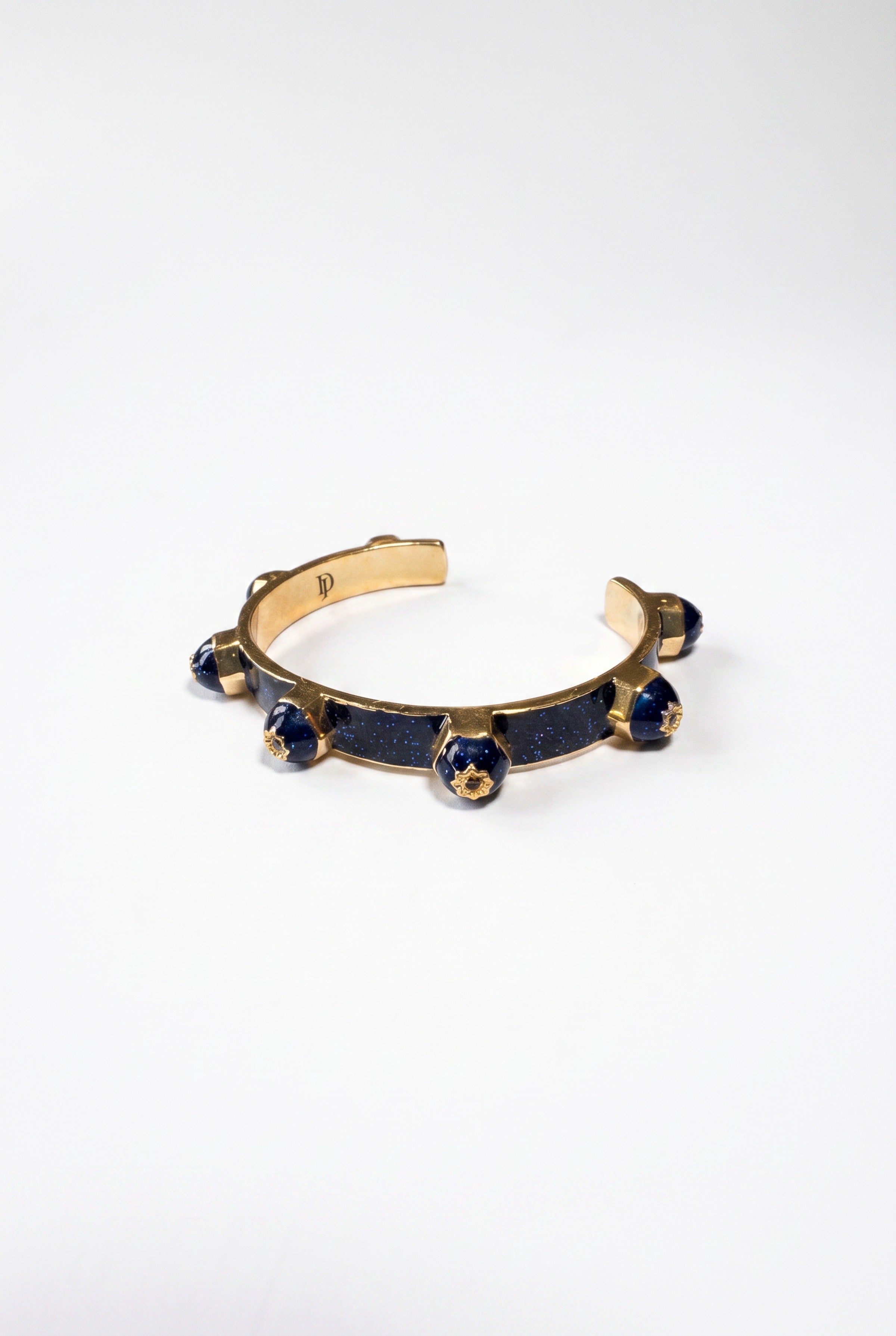 Black Diamond Studded Cuff Bracelet Enamel