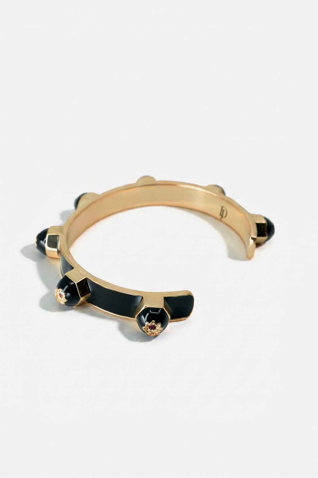 Black Enamel Cuff Sculptural Bracelet Chakra