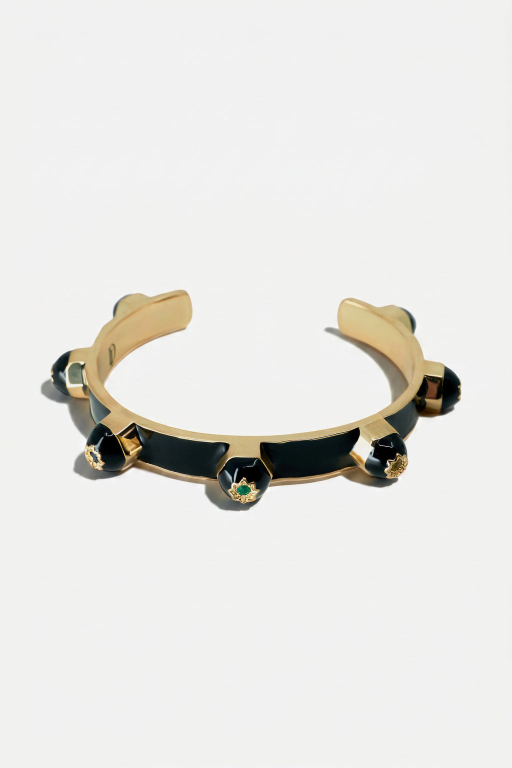 Black Enamel Cuff Sculptural Bracelet Chakra