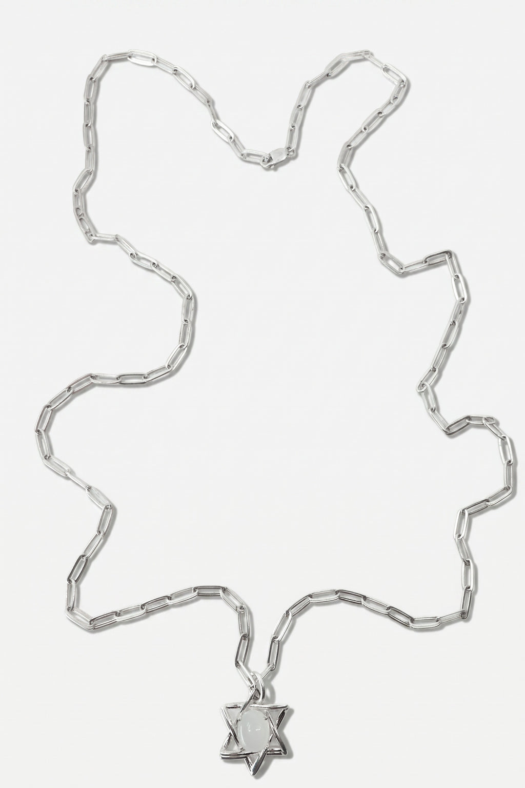 David Star Necklace Moonstone Silver
