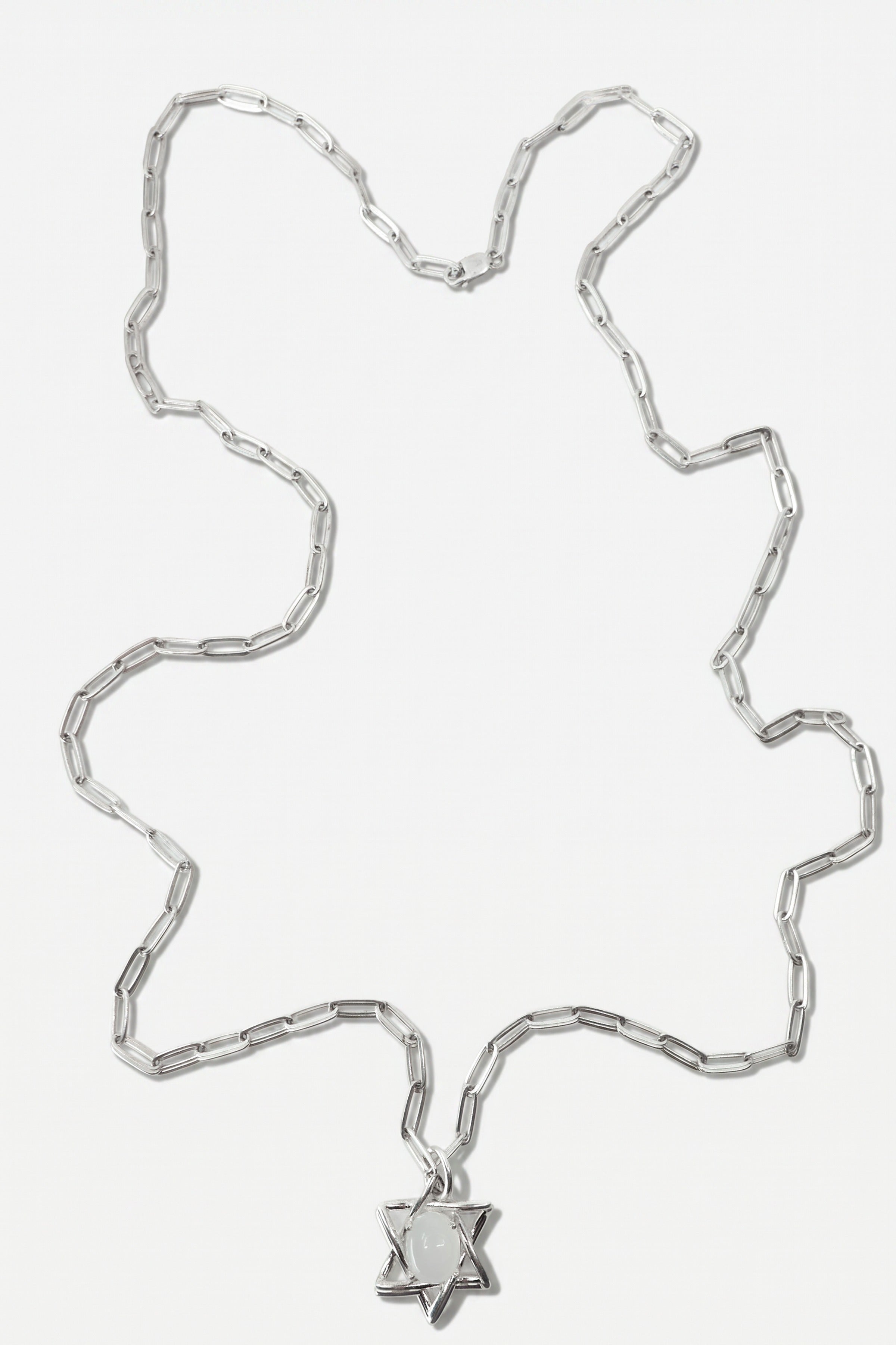 David Star Necklace Moonstone Silver