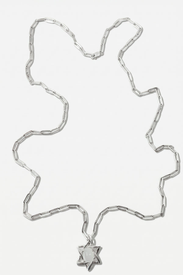David Star Necklace Moonstone Silver
