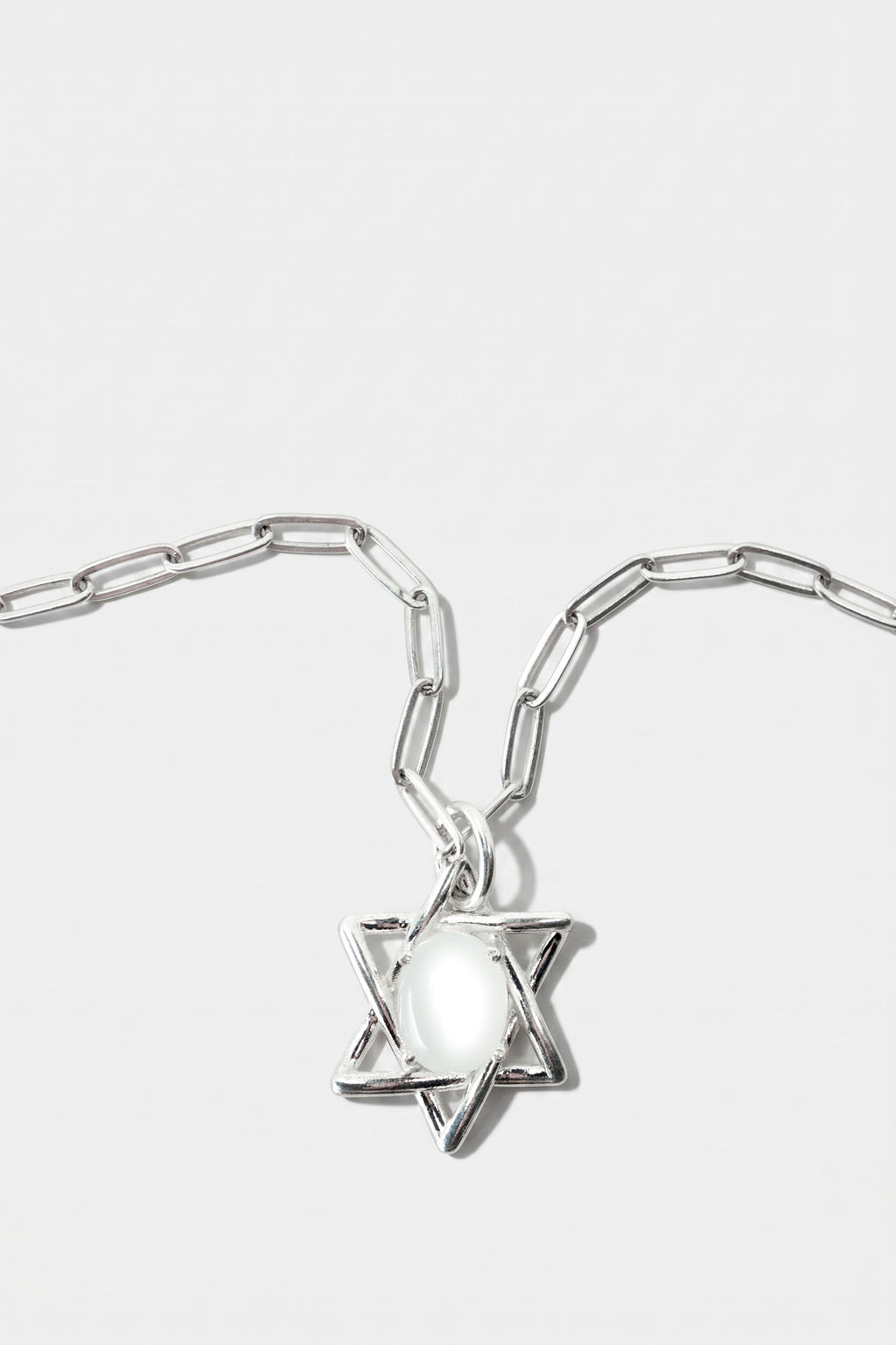 David Star Necklace Moonstone Silver