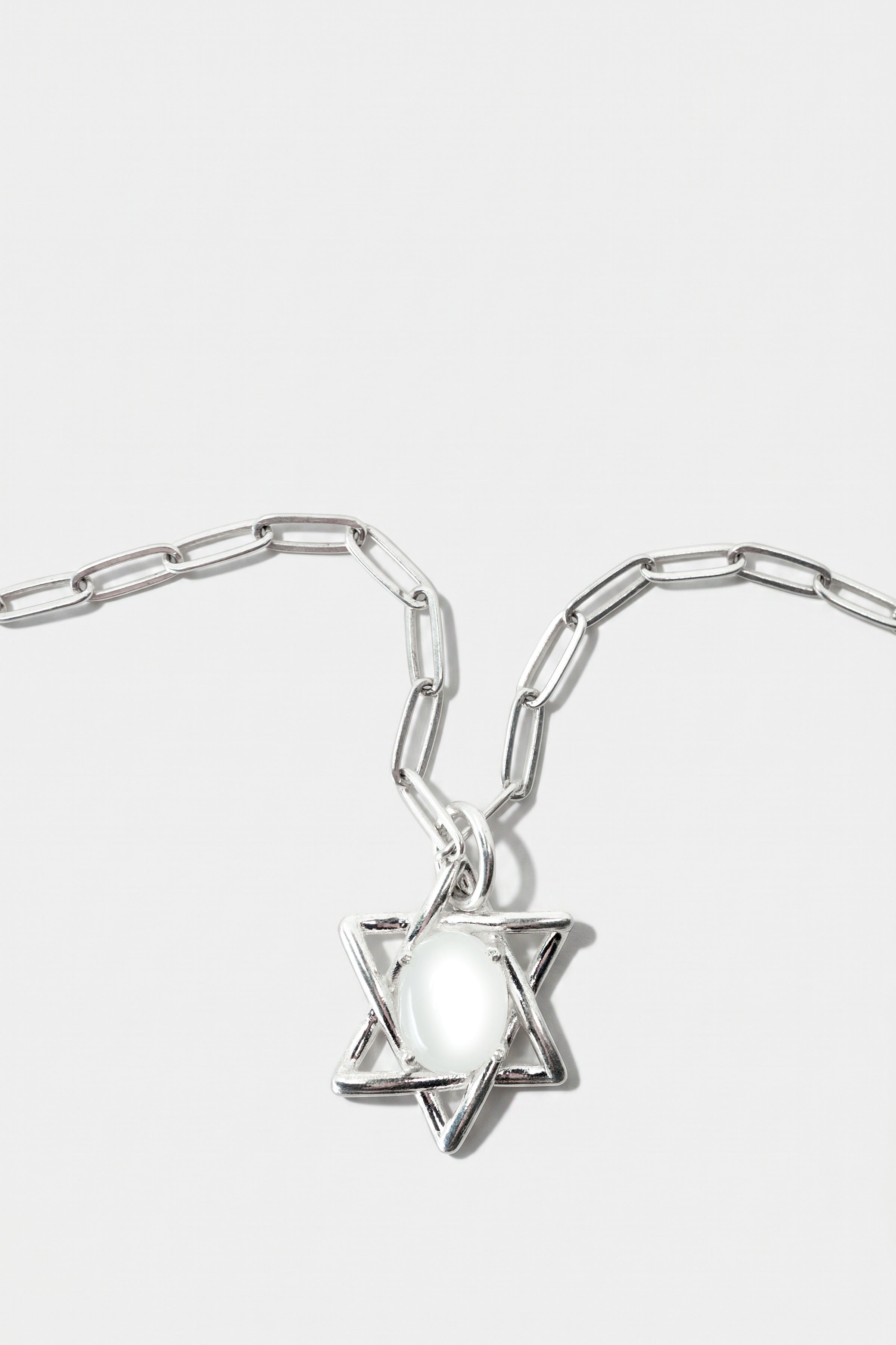 David Star Necklace Moonstone Silver