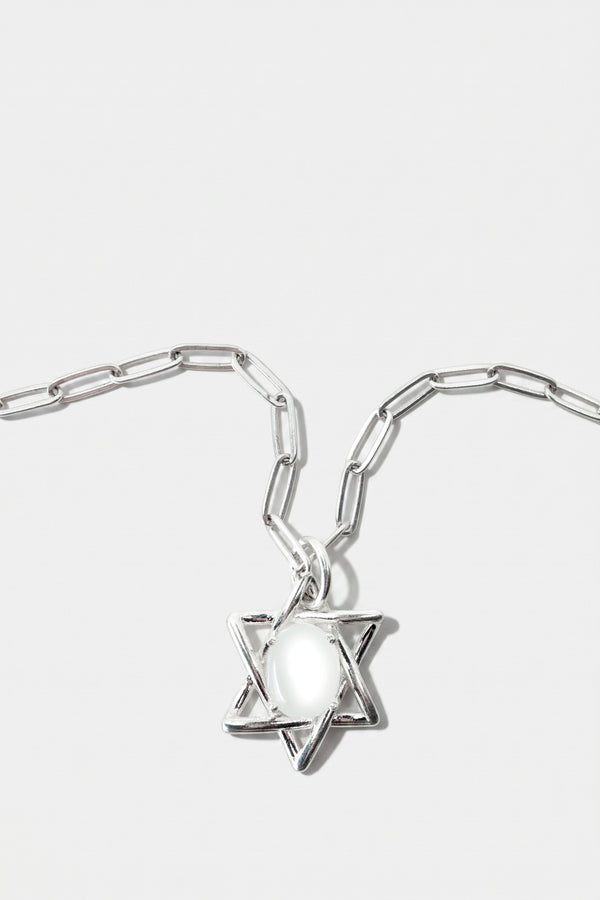 David Star Necklace Moonstone Silver