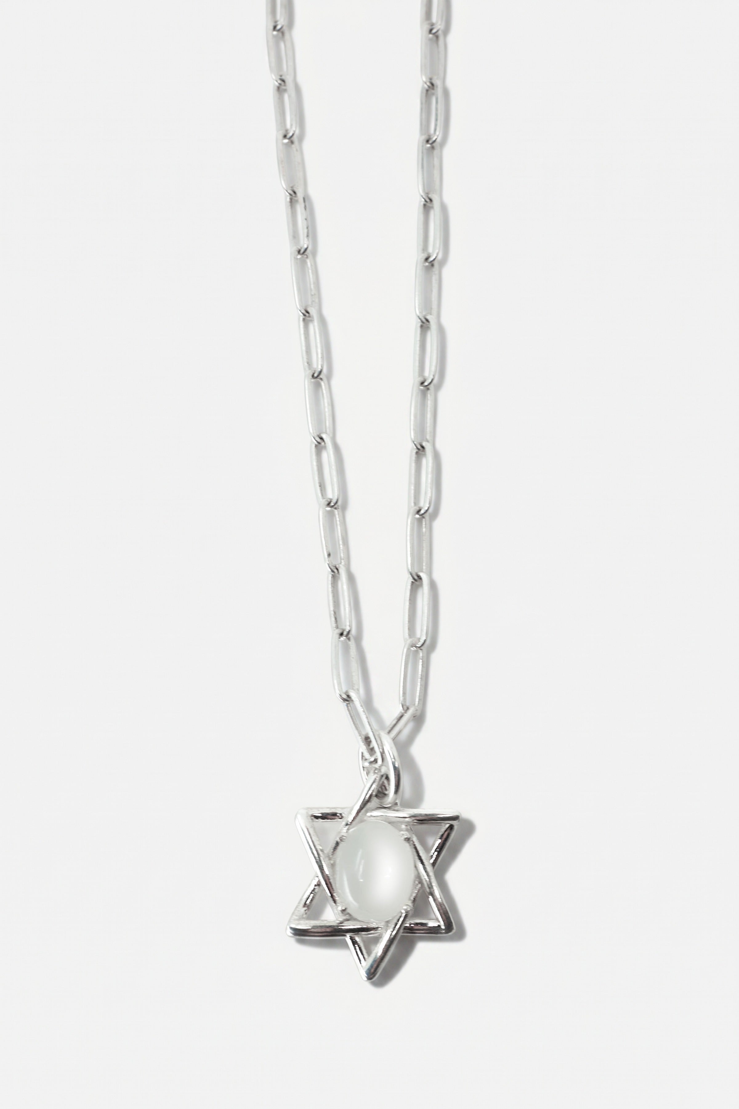 David Star Necklace Moonstone Silver