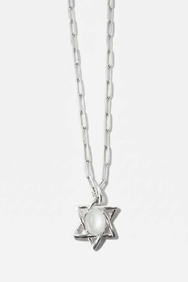 David Star Necklace Moonstone Silver