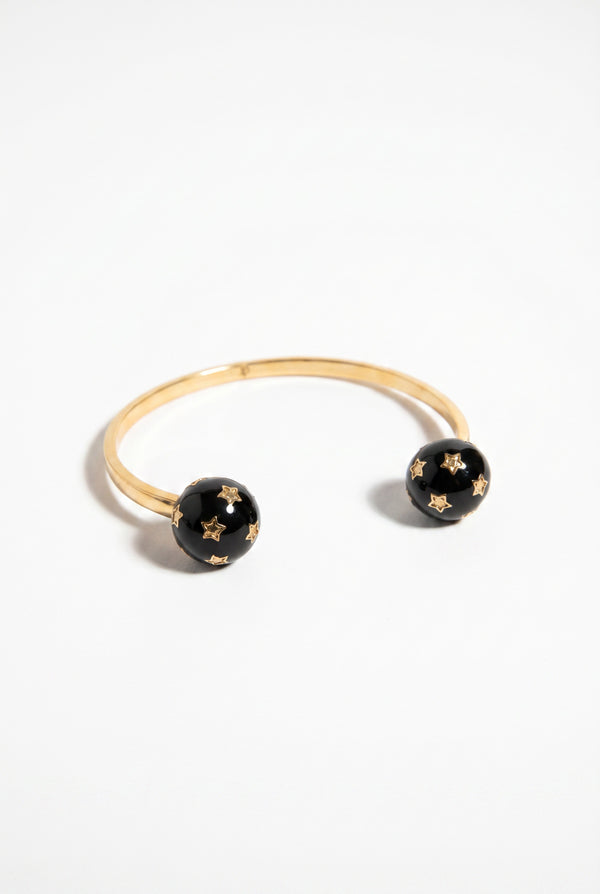 Star Orb Cuff Black Diamond Black Enamel