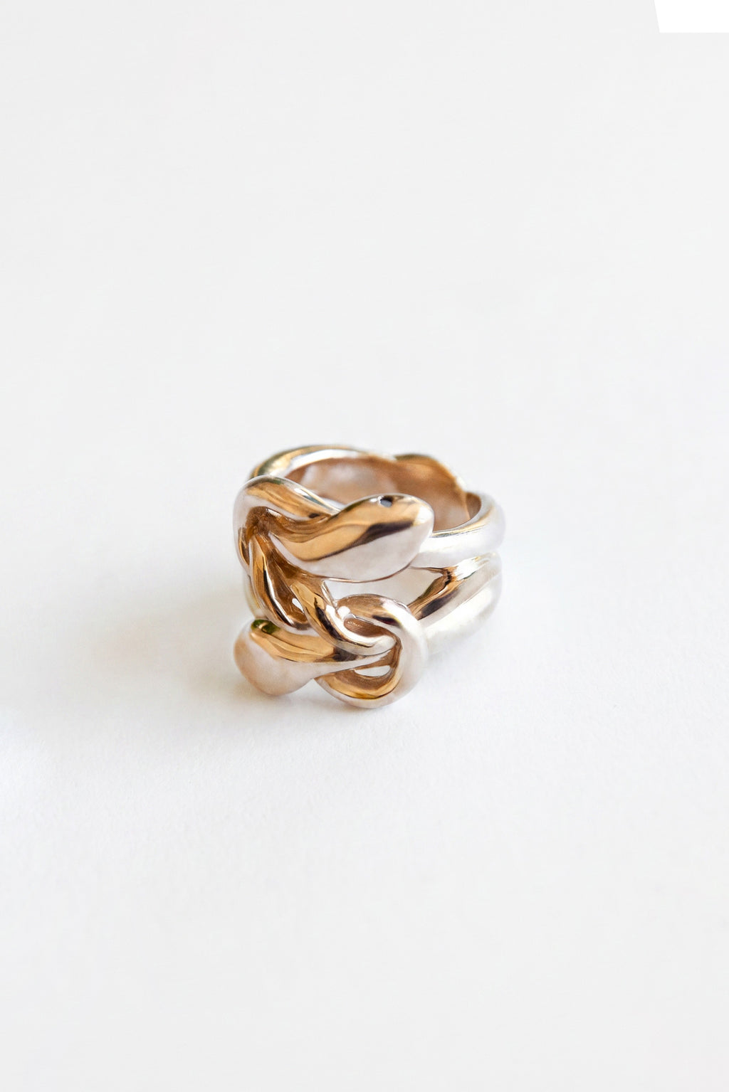 Gold Snake Ring Black Diamond