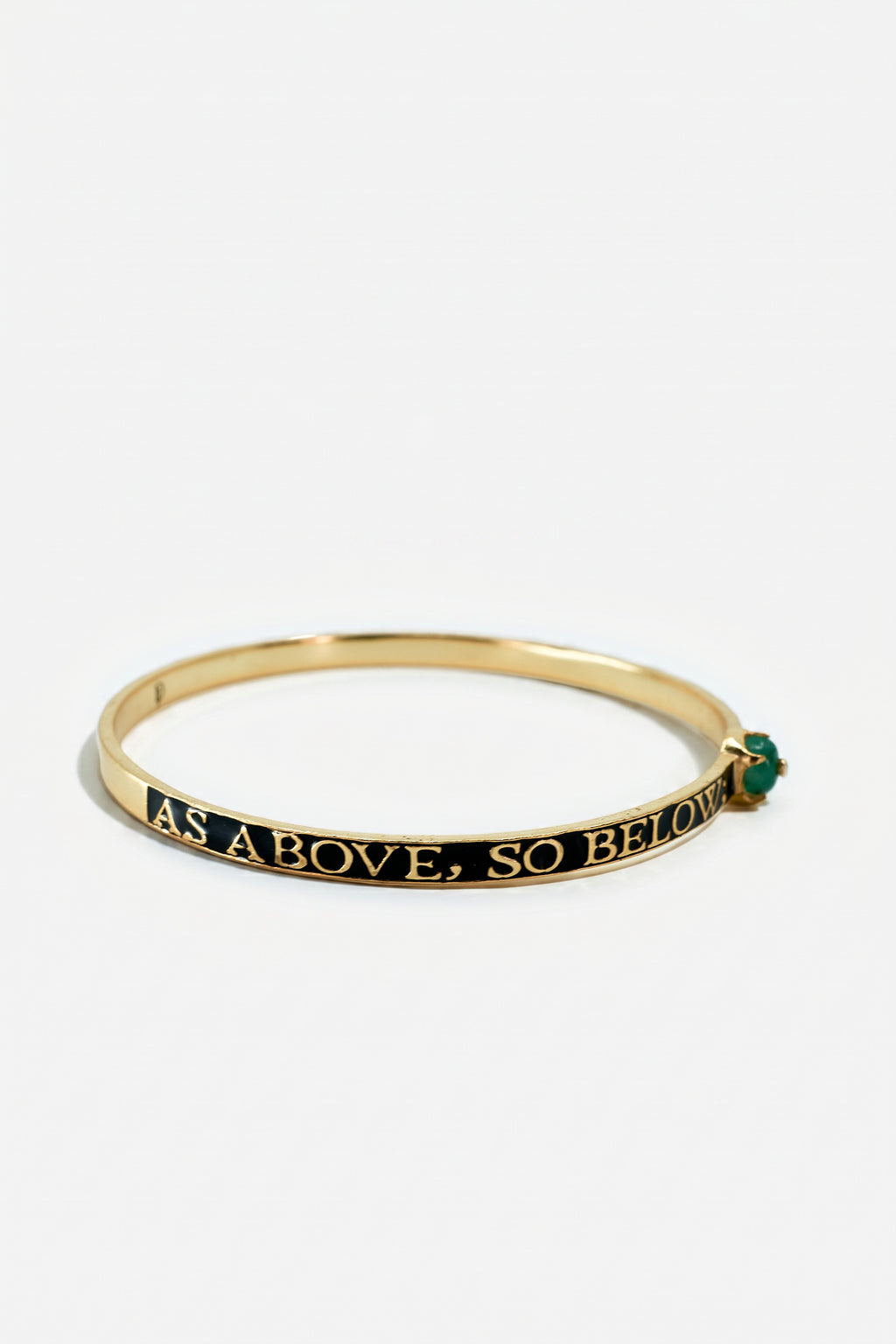 Emerald Bangle Black Enamel