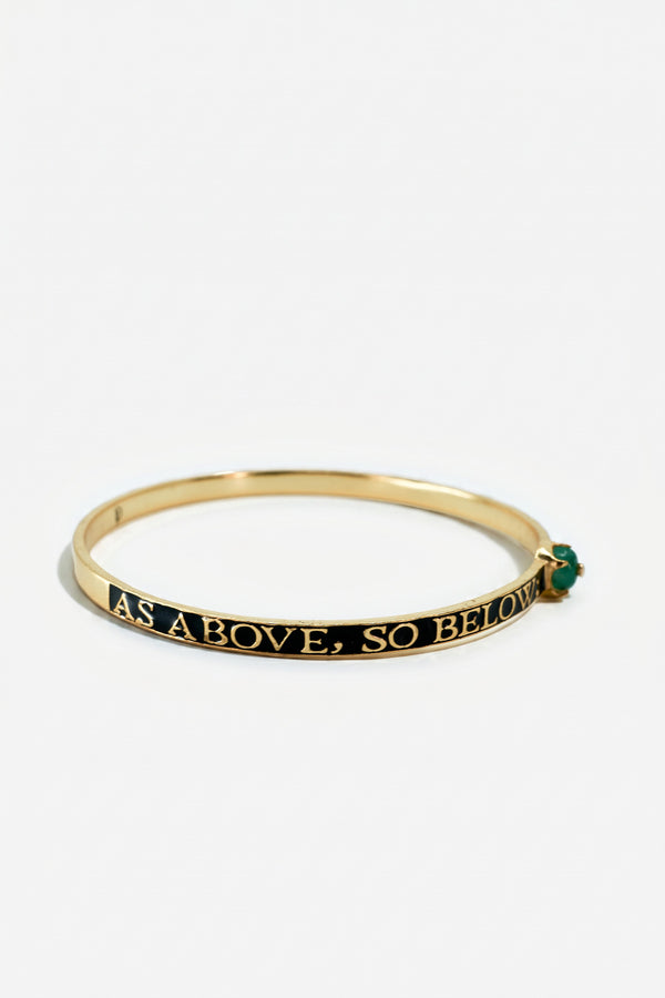 Emerald Bangle Black Enamel