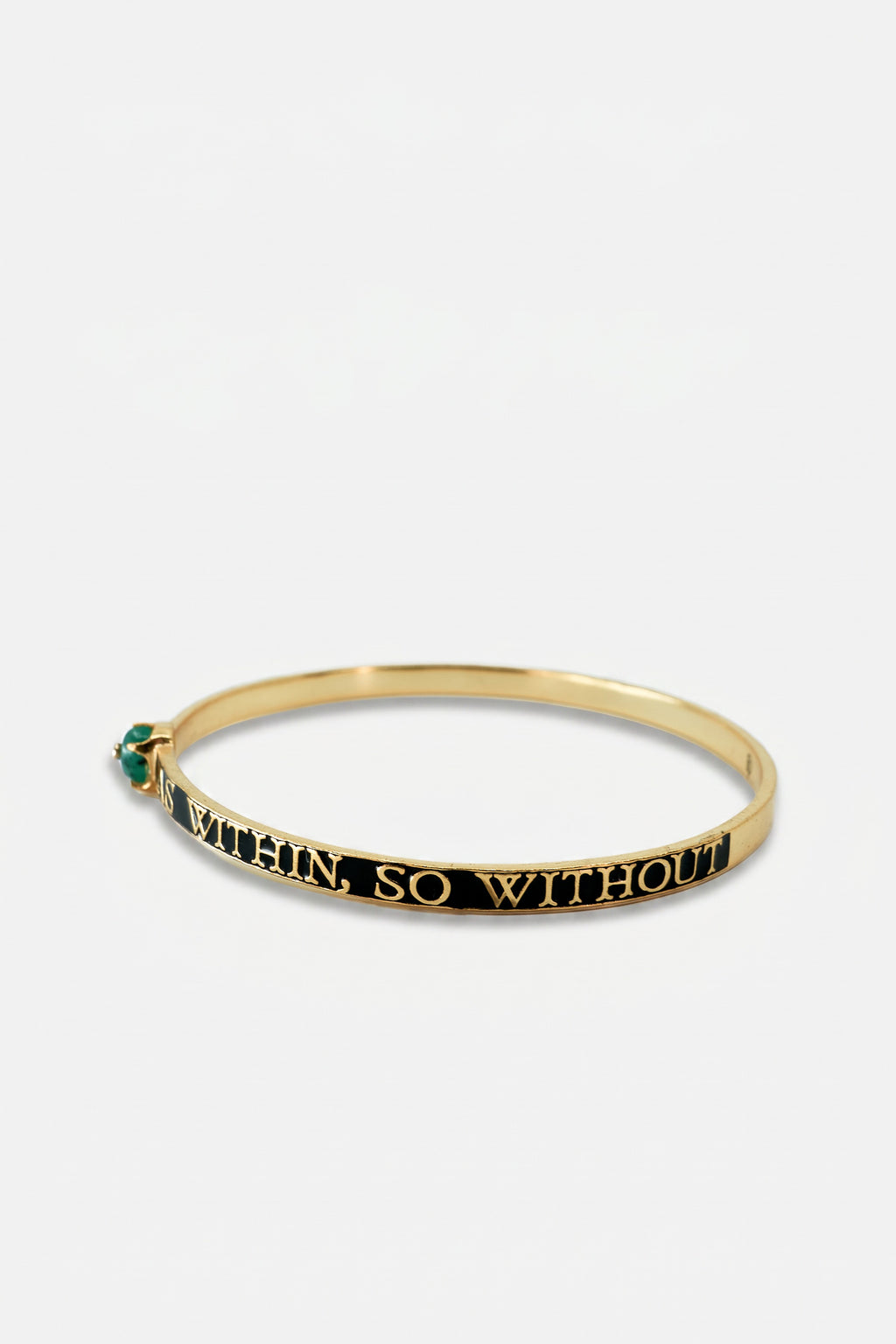 Emerald Bangle Black Enamel