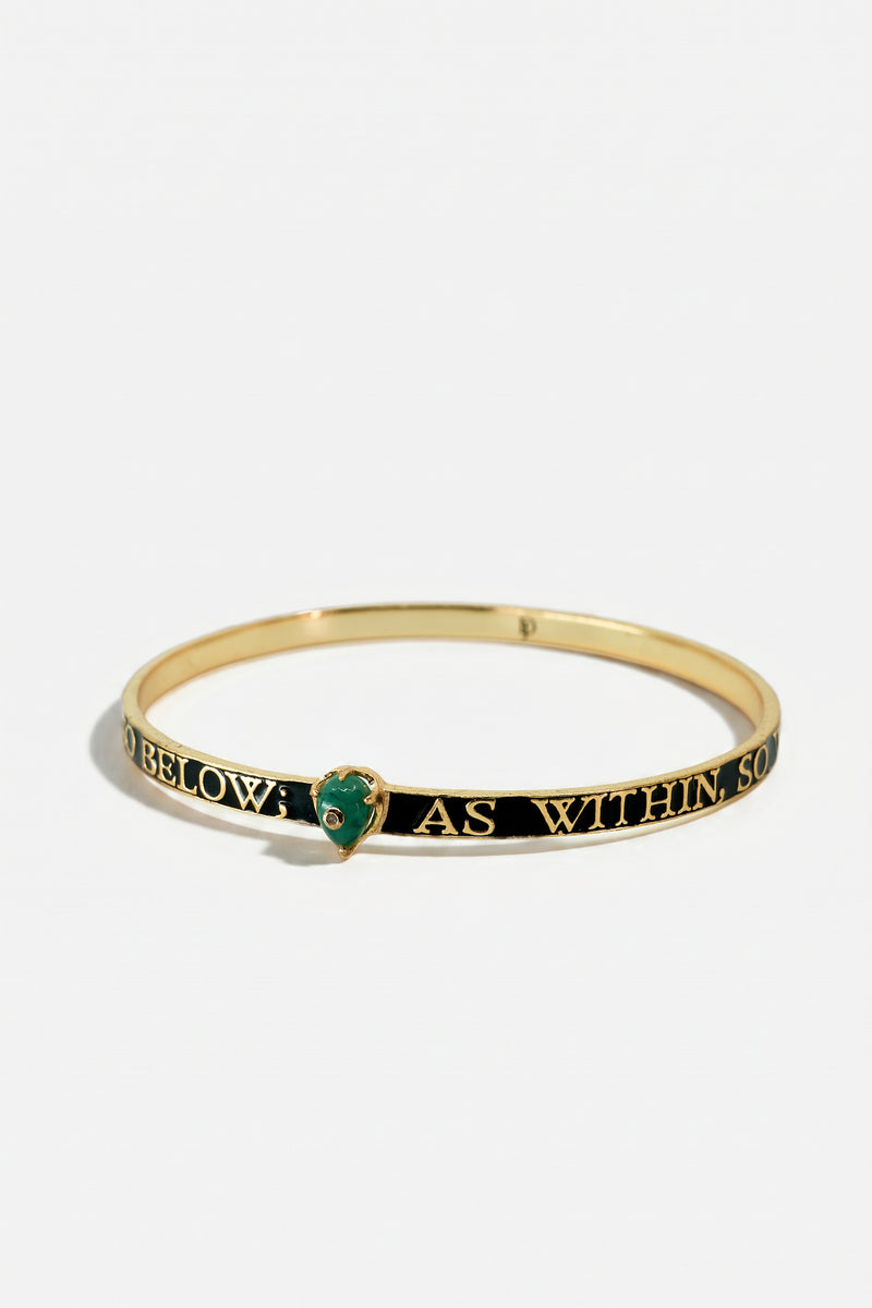 Emerald Bangle Black Enamel