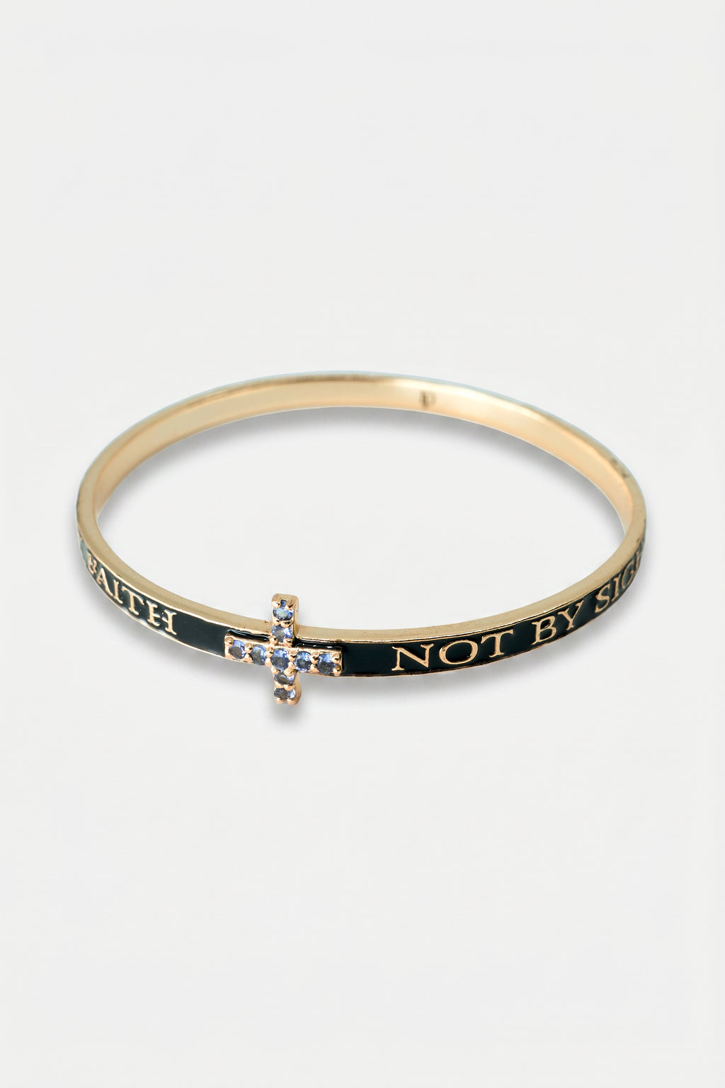 Tanzanite Cross Bangle Bracelet Enamel