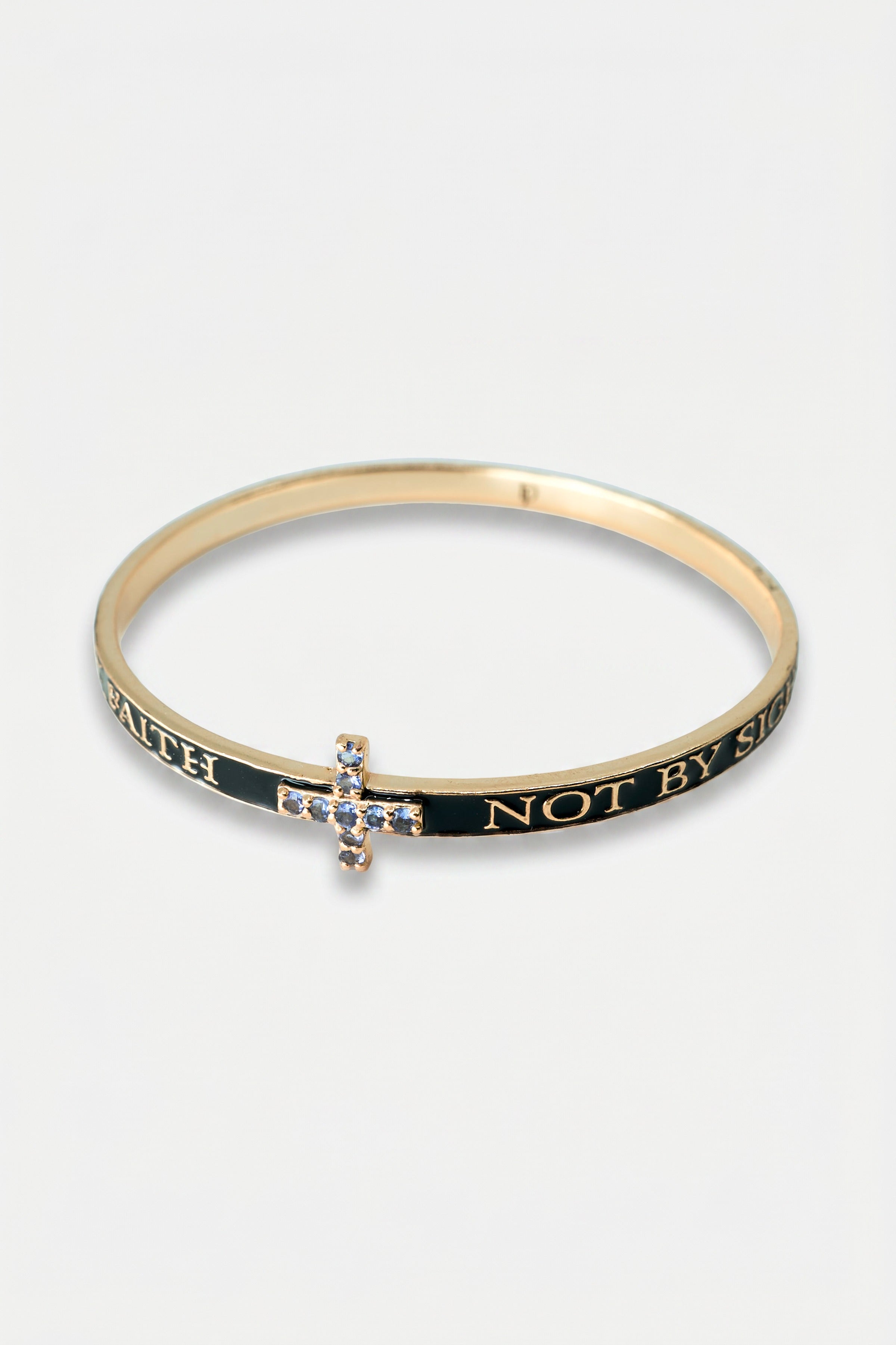 Tanzanite Cross Bangle Bracelet Enamel