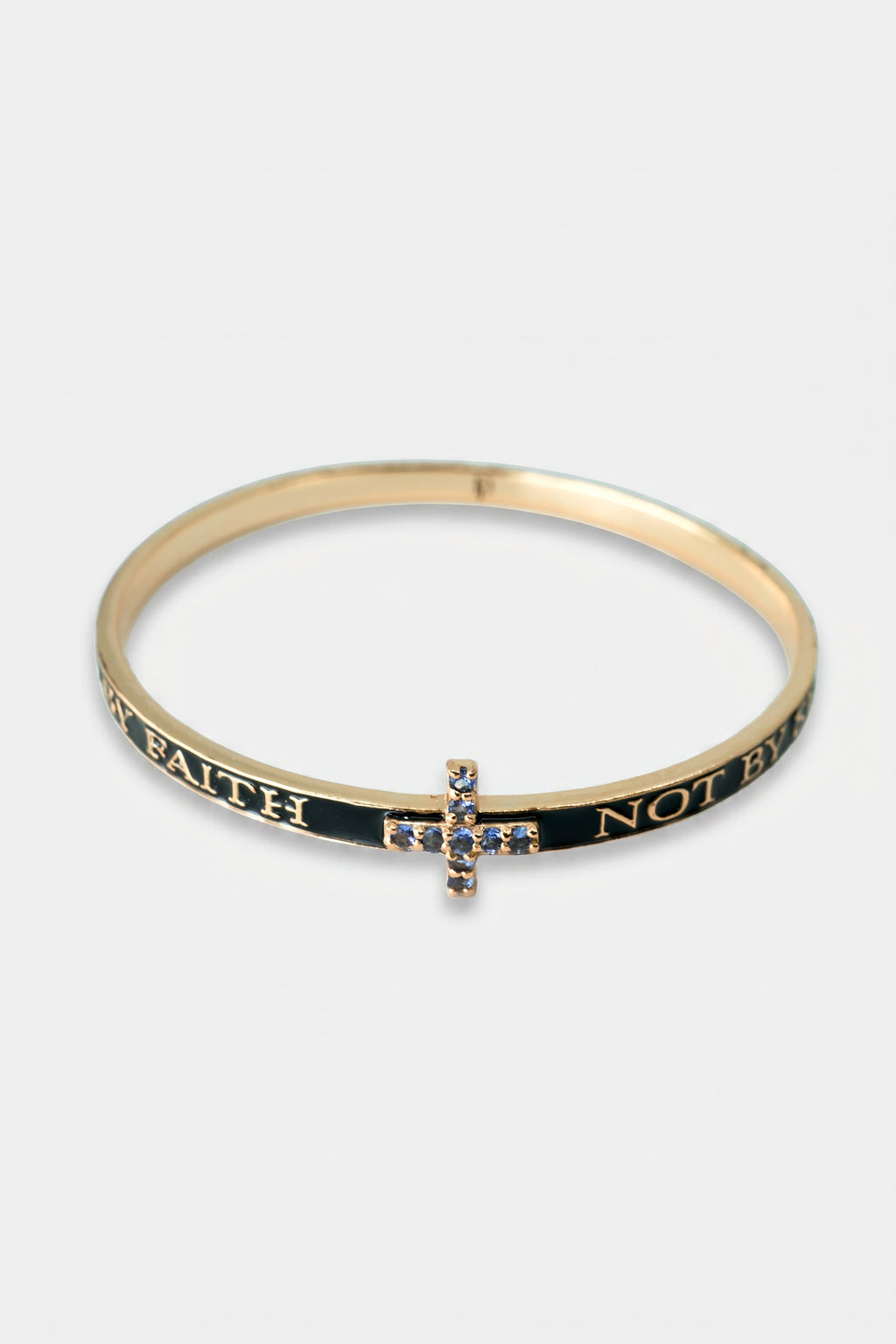 Tanzanite Cross Bangle Bracelet Enamel