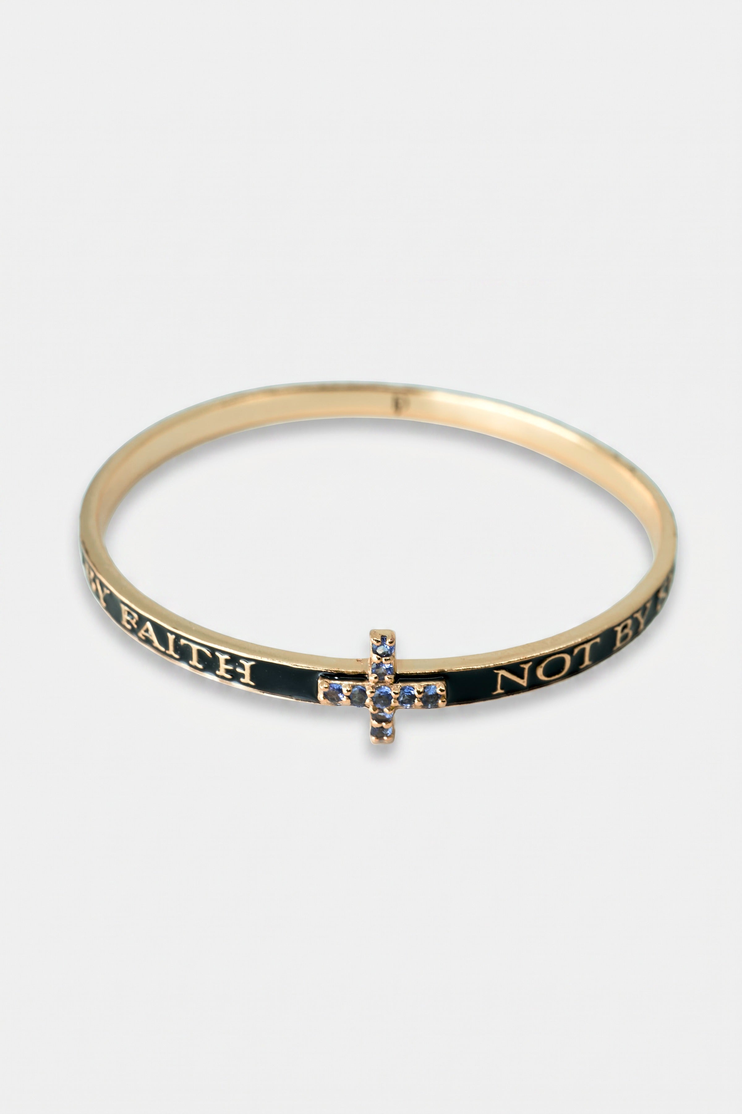 Tanzanite Cross Bangle Bracelet Enamel