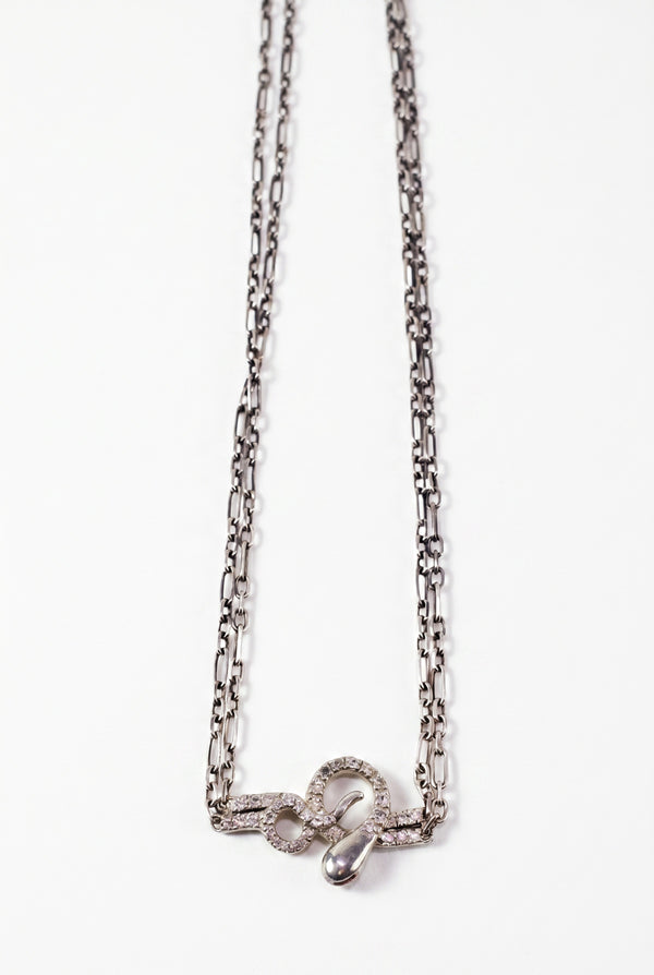Snake Necklace Sapphire Ruby Silver Chain
