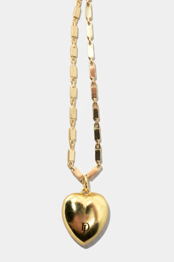 Black Diamond Heart Necklace Black Enamel